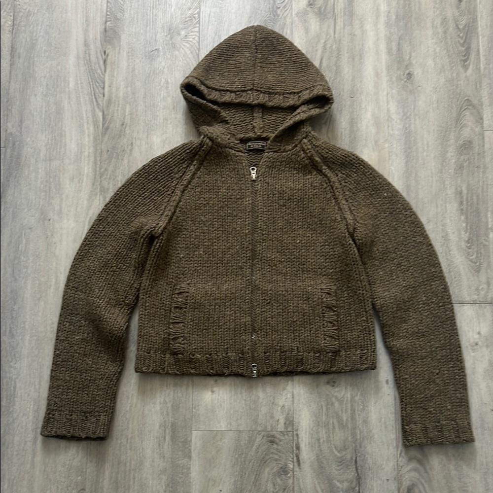 Abercrombie & Fitch Wool  Zip-Up Hooded Sweater/Jacket